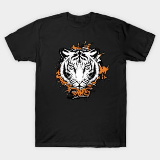 Graffiti Paint Tiger Creative T-Shirt